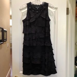 SL Fashions Women’s Ruffled Black dress